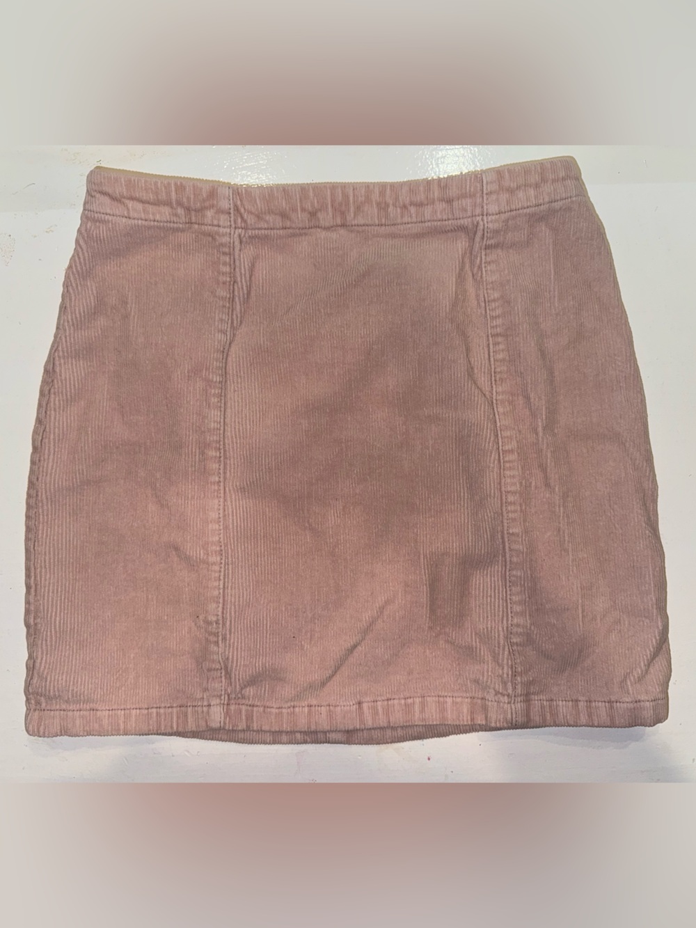 F21 Corduroy Mini Skirt in Dusty Rose